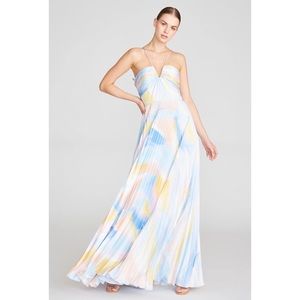 Monique Lhuillier Sleeveless Satin Long Dress